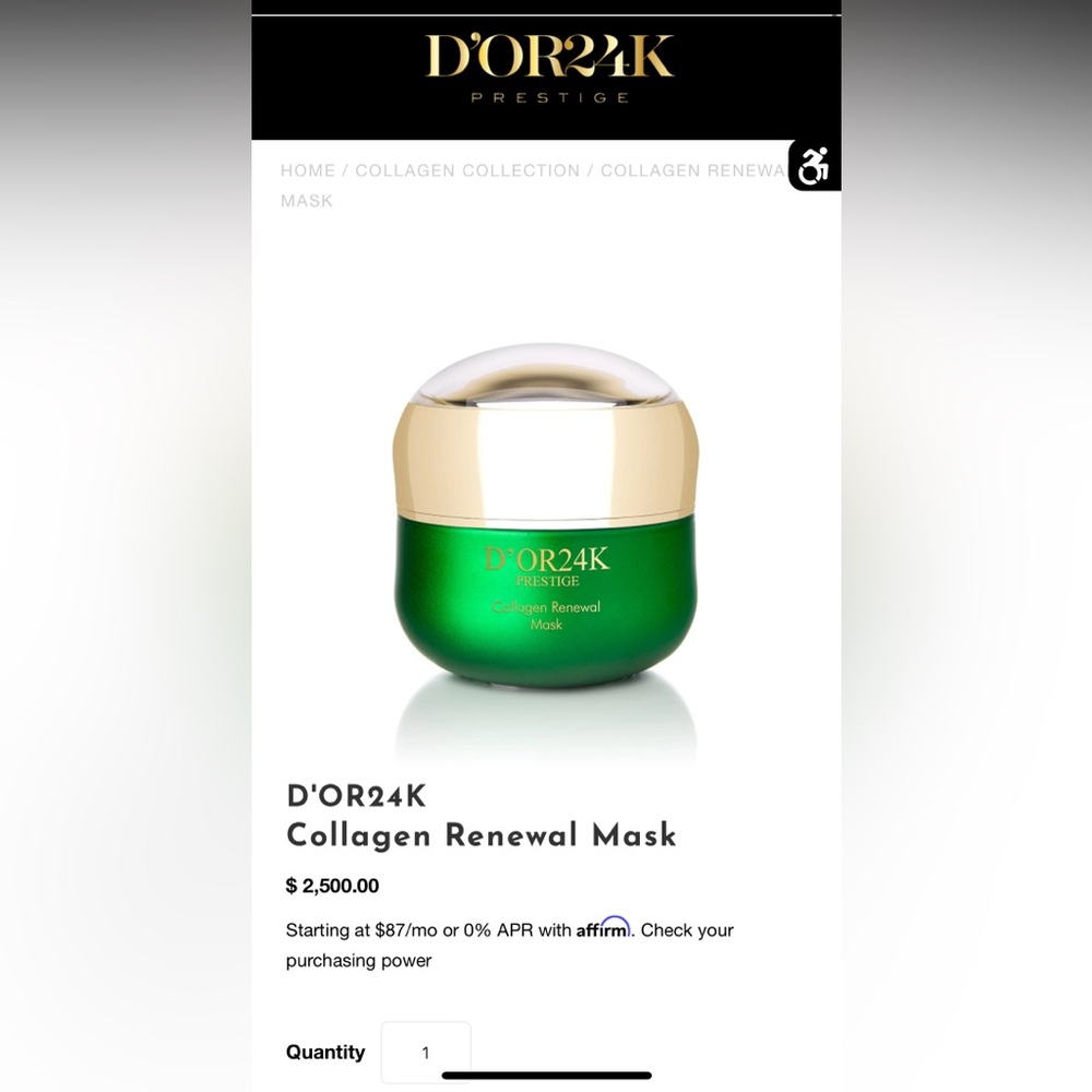 NEW D’OR24K Prestige Collagen Renewal Anti-aging Mask For Fine Lines Wrinkles